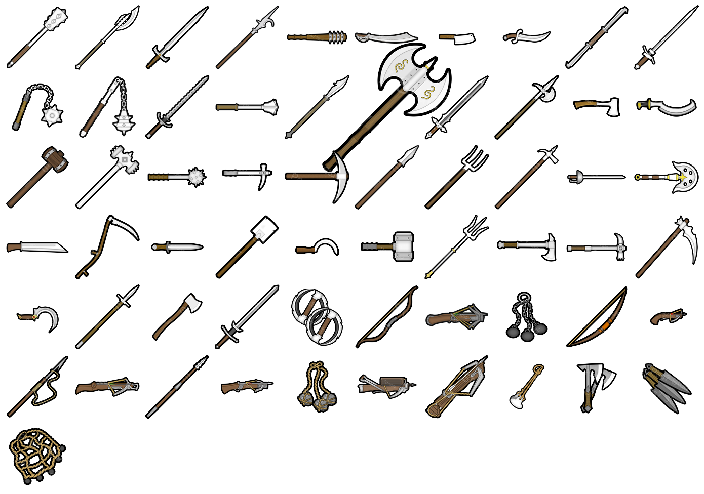 Medieval Weapons Deeds — 61 Fantasy Weapon Sprites cover