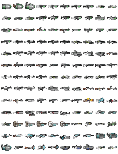 Weaponarrie — 500 Pixel-Art Weapon Sprites cover