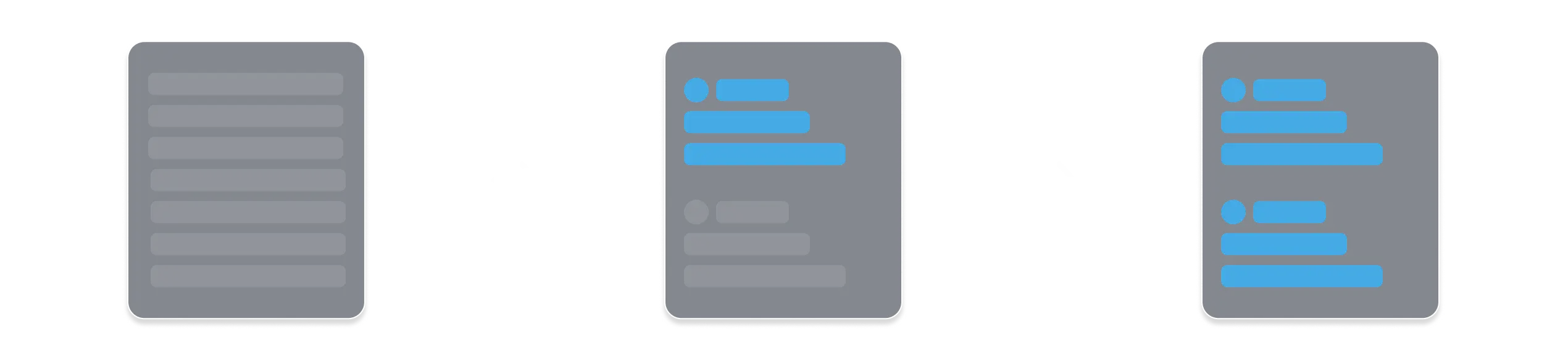 Diagram of SSR Suspense reveals before batching: content reveals in multiple uneven steps