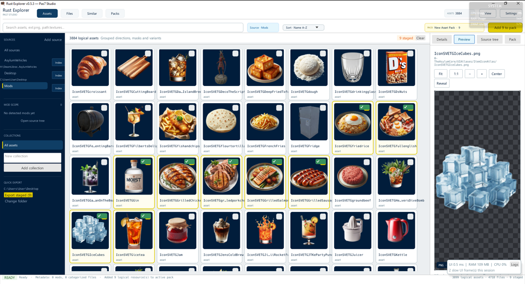 Rust Explorer search & filters