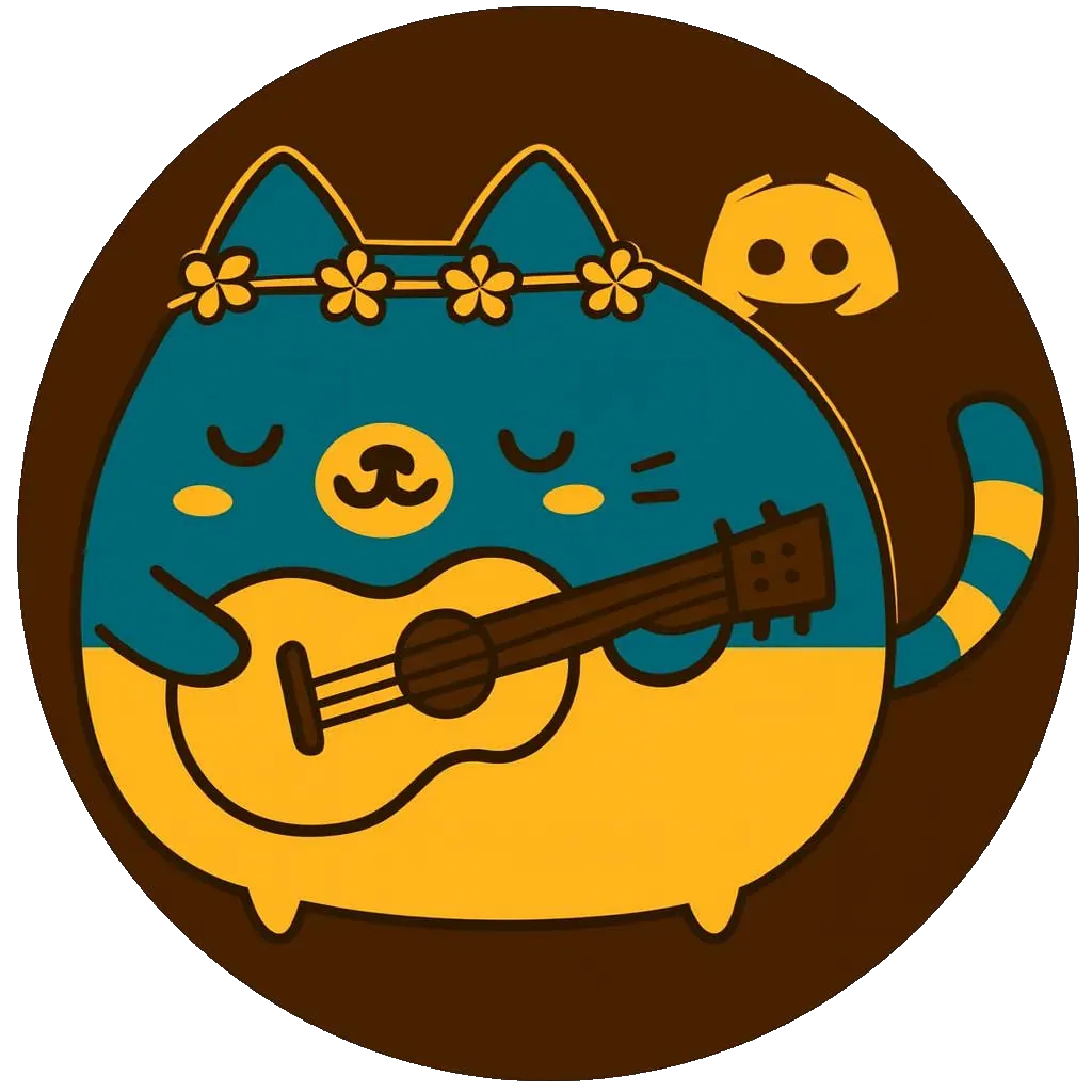 MAU-MUSIC bot logo: Ukrainian cat with guitar