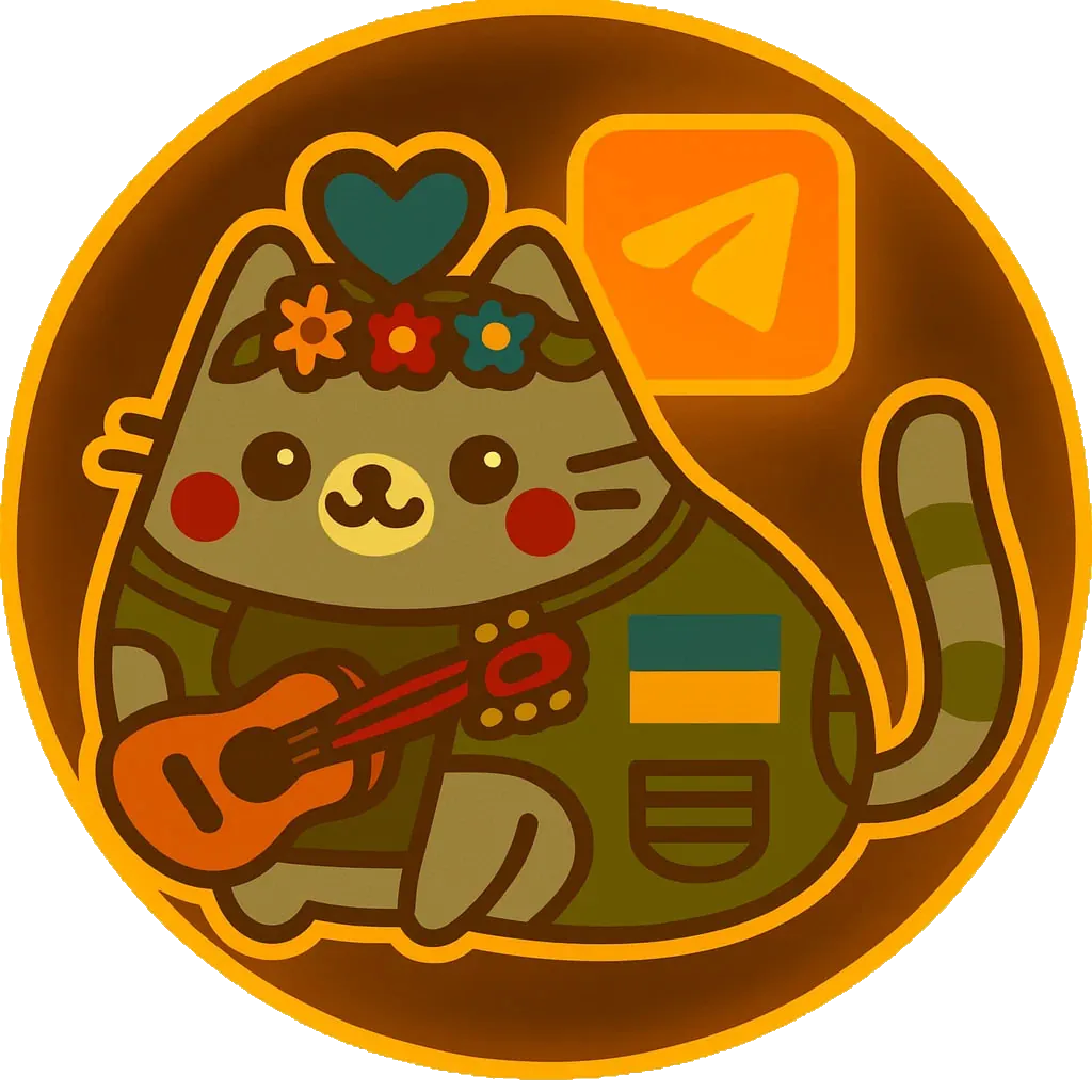Mau Saver bot logo: Ukrainian cat in hoodie